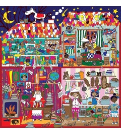 Sinterklaas puzzel met roetveegpietjes van hout 4 in 1