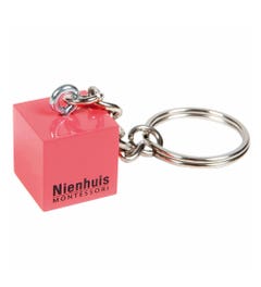 Sleutelhanger Montessori: Roze kubus toren