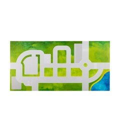 Speelmat met anti-slip | Wegen en natuur | 160 x 160 cm