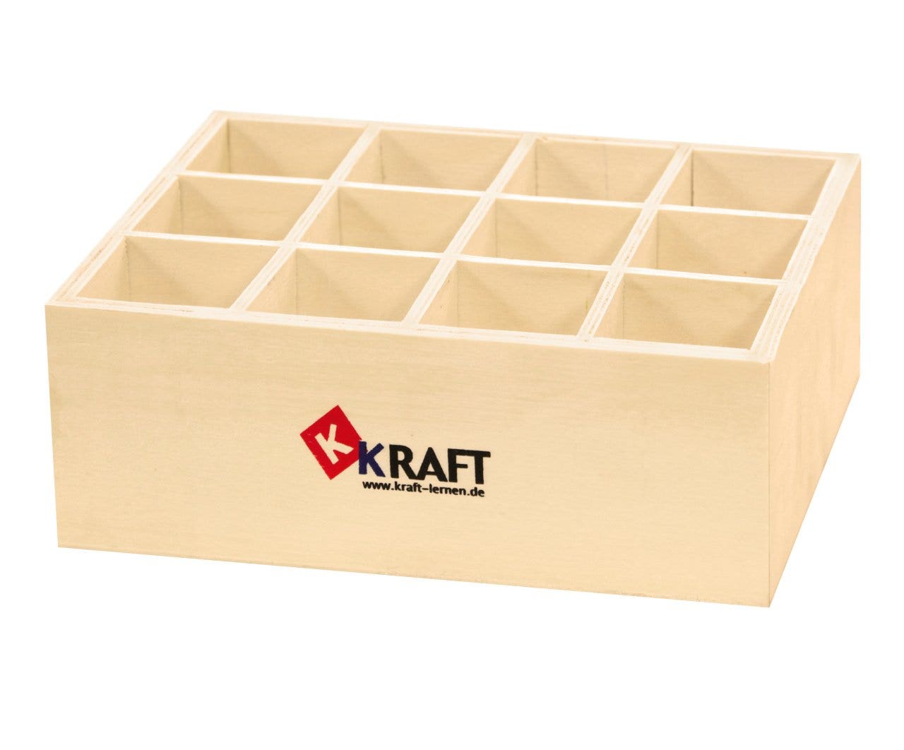 Houten kist met 12 vakken | 15,5 x 19 x 7 cm