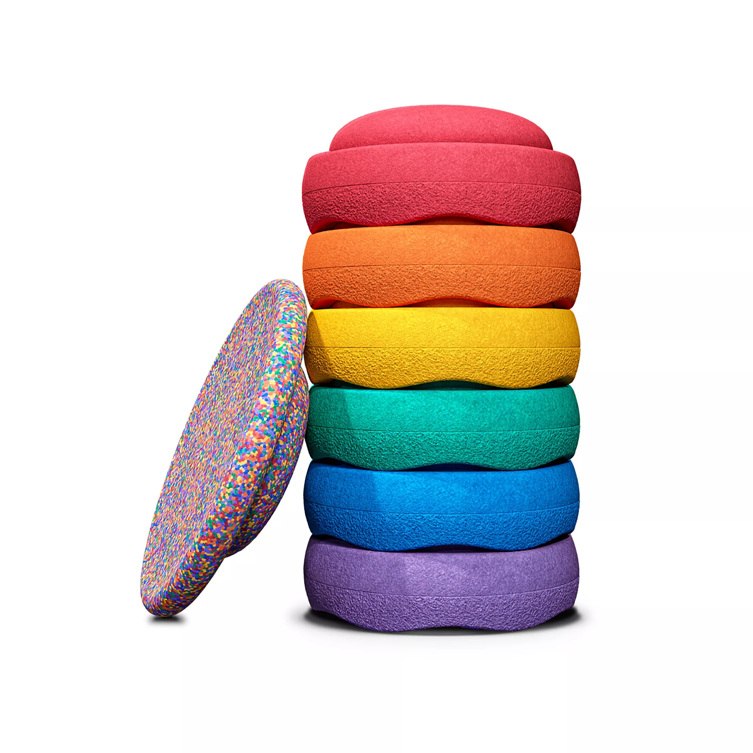 Stapelstein Original met board | Regenboog | Set van 7 stuks