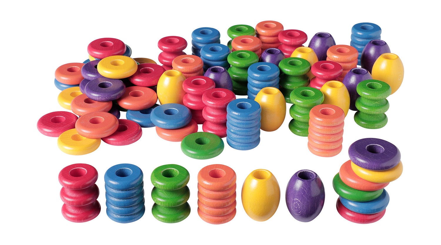 Stapeltorens XXL | Aanvulset kralen en ringen (72 stuks)