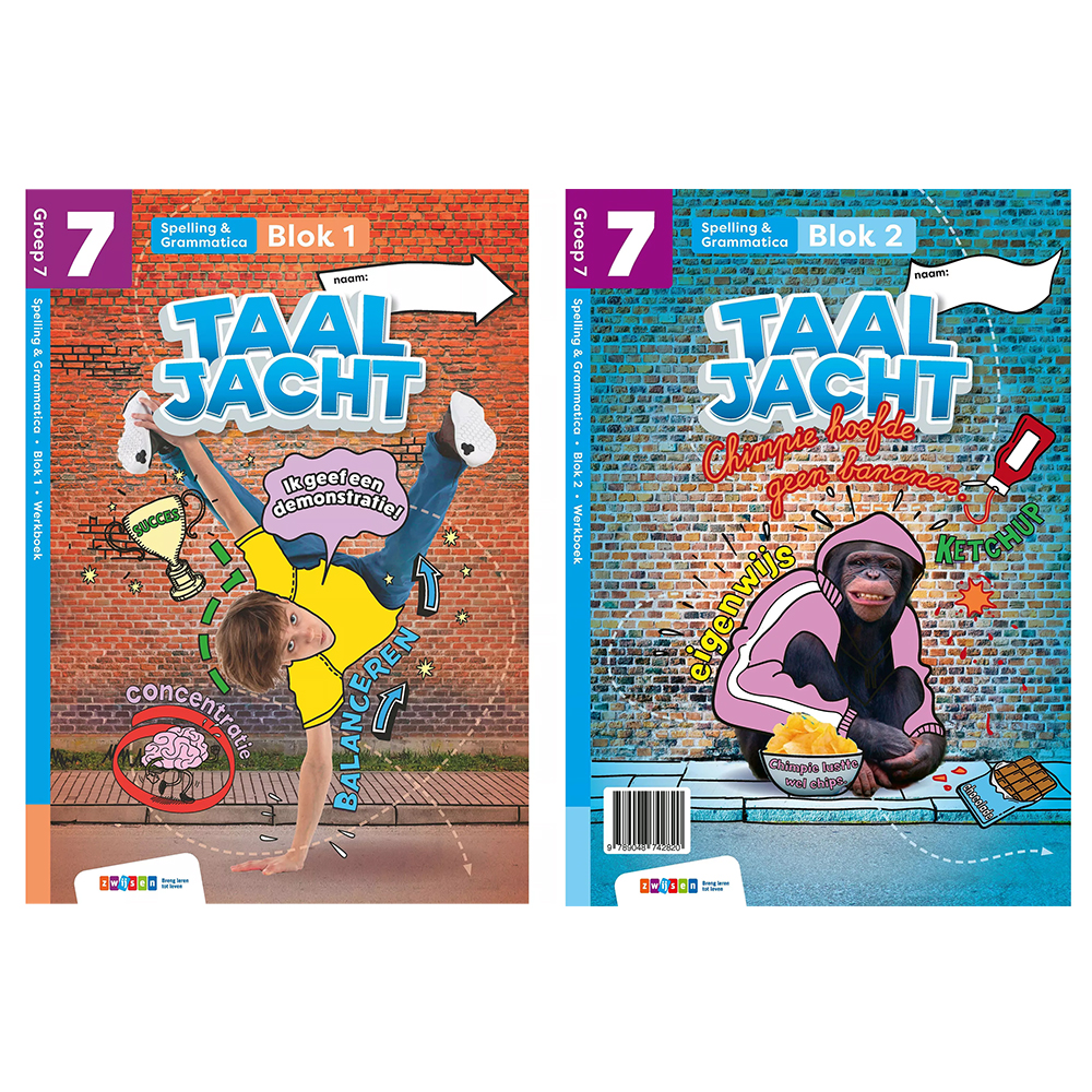 Taaljacht | Spelling en Grammatica | Groep 7 | Werkboek blok 1-2