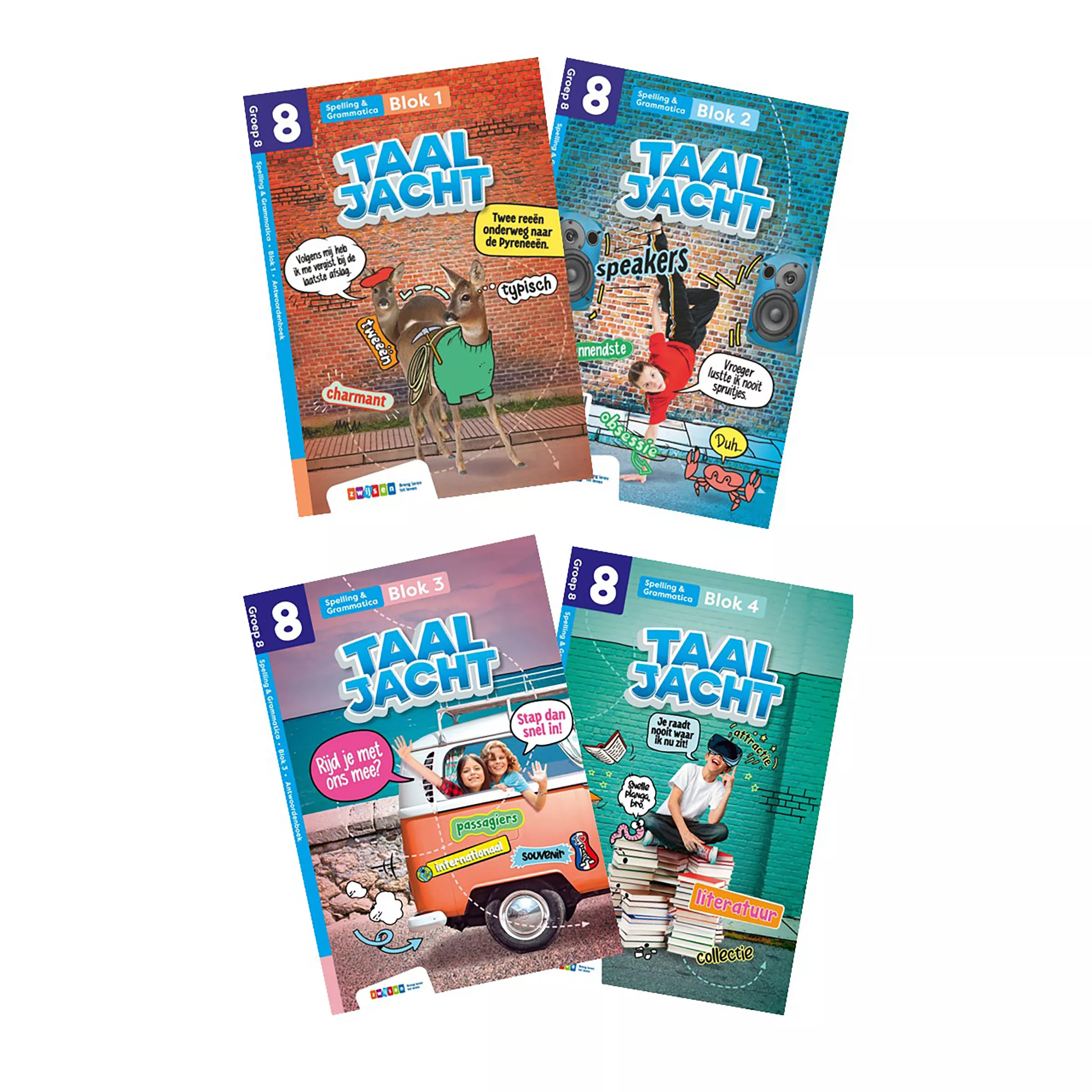Taaljacht | Spelling en Grammatica | Groep 8 | Antwoordenboek blok 1-8
