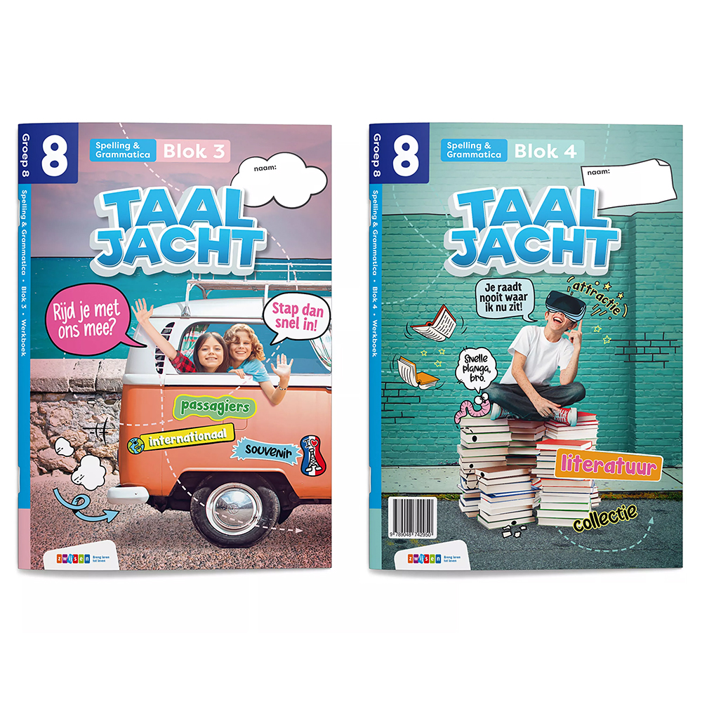 Taaljacht | Spelling en Grammatica | Groep 8 | Werkboek blok 3-4