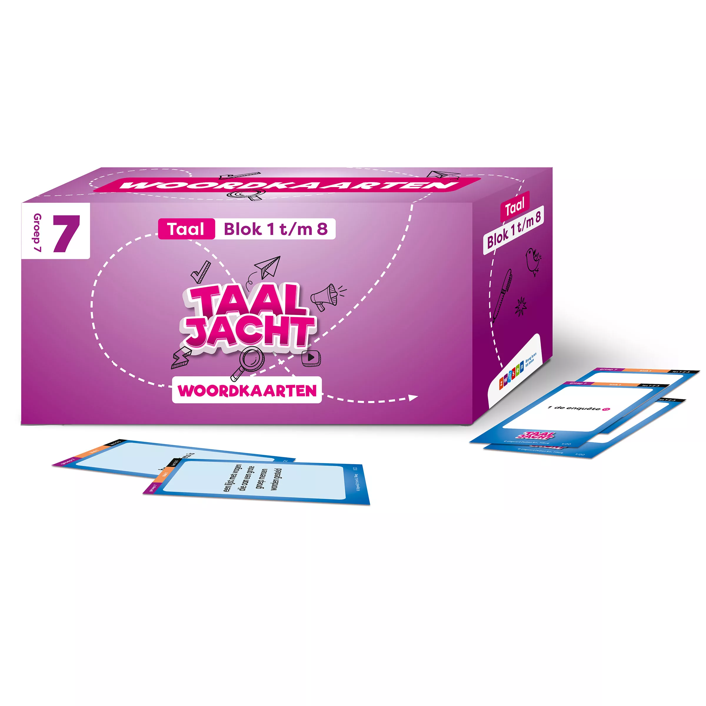 Taaljacht | Taal | Groep 7 | Woordkaarten blok 1-8