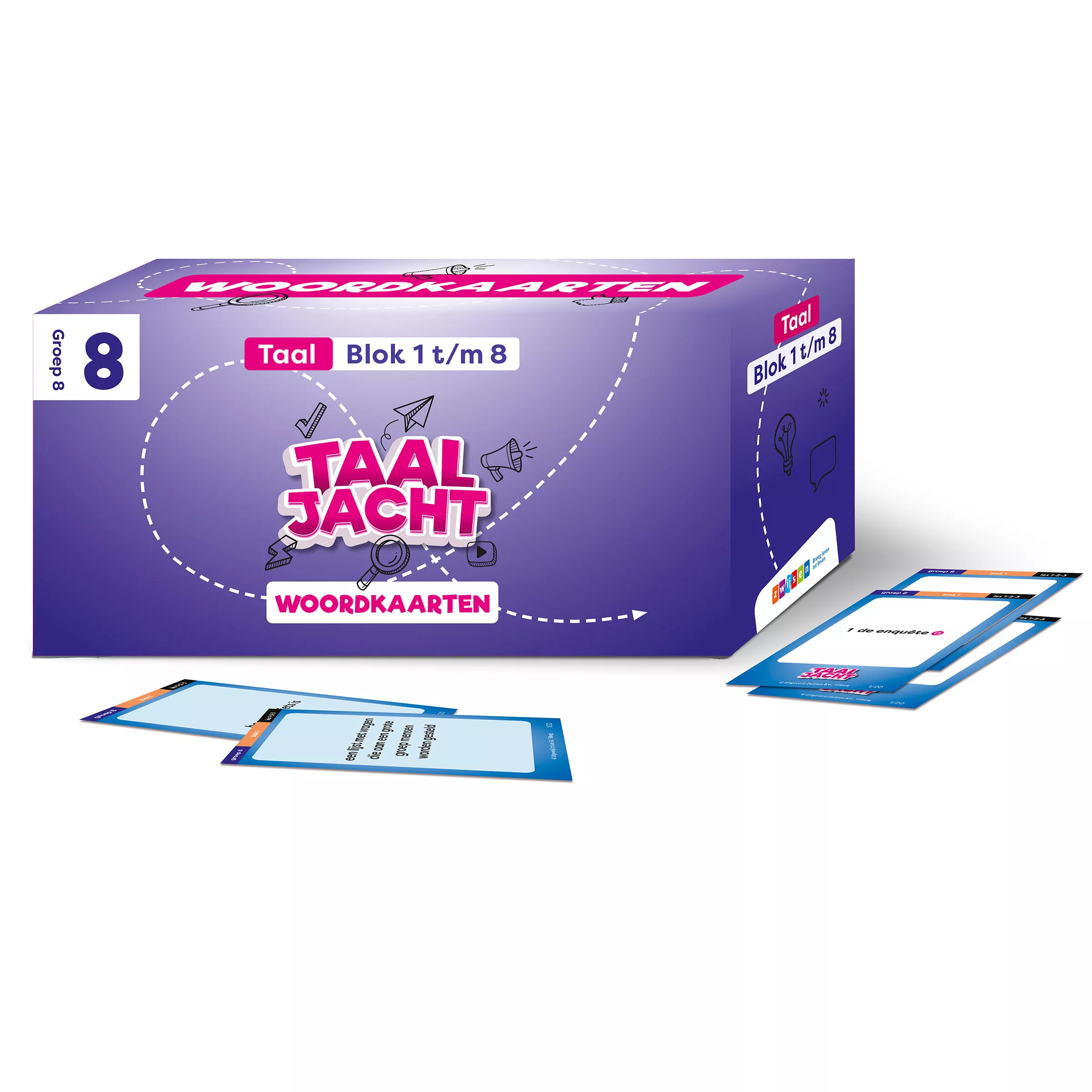 Taaljacht | Taal | Groep 8 | Woordkaarten blok 1-8