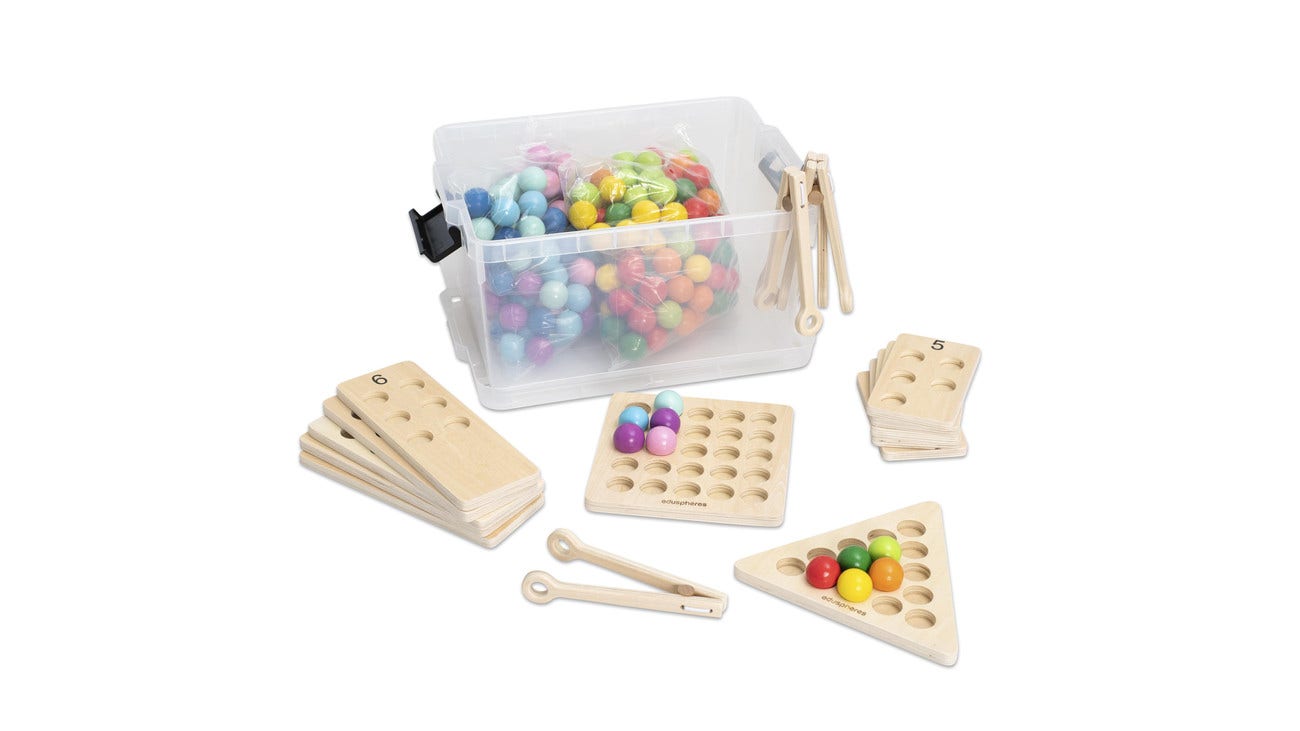 Kleurrijke tel- en motoriekset