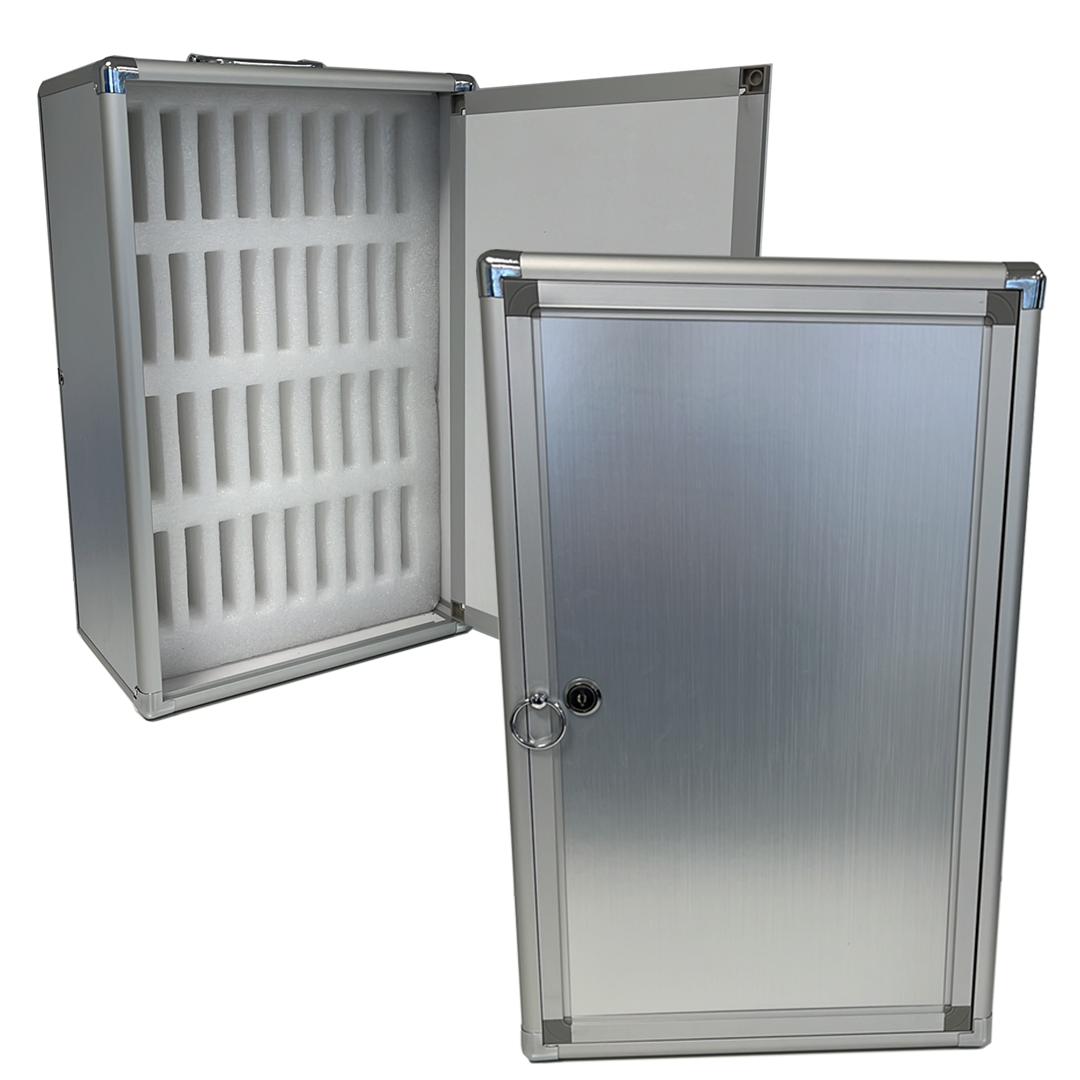 Telefoonkoffer - 36 telefoons (geblindeerd)