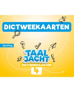 Taaljacht - Groep 4 - Spelling en Grammatica - Dictweekaarten - Blok 1-8