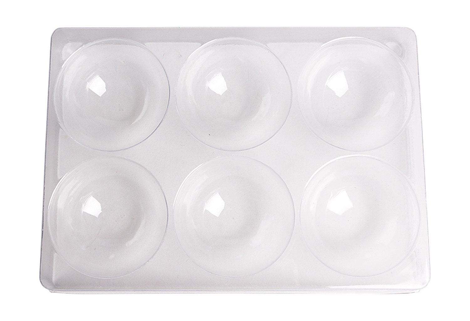 Transparante schaal met 6 ronde kuipjes