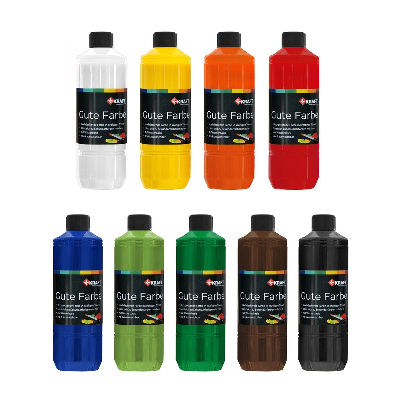 Verf | Kraft | 9 x 500 ml | Set van 9 kleuren