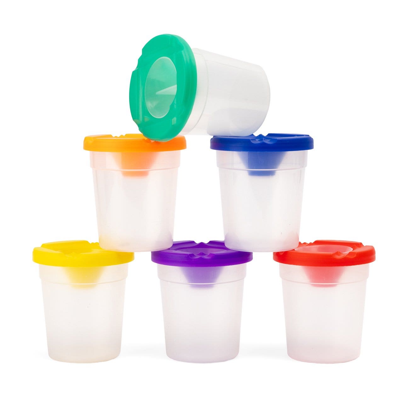 Verfbekers | Lekvrij kantelen | Set van 6