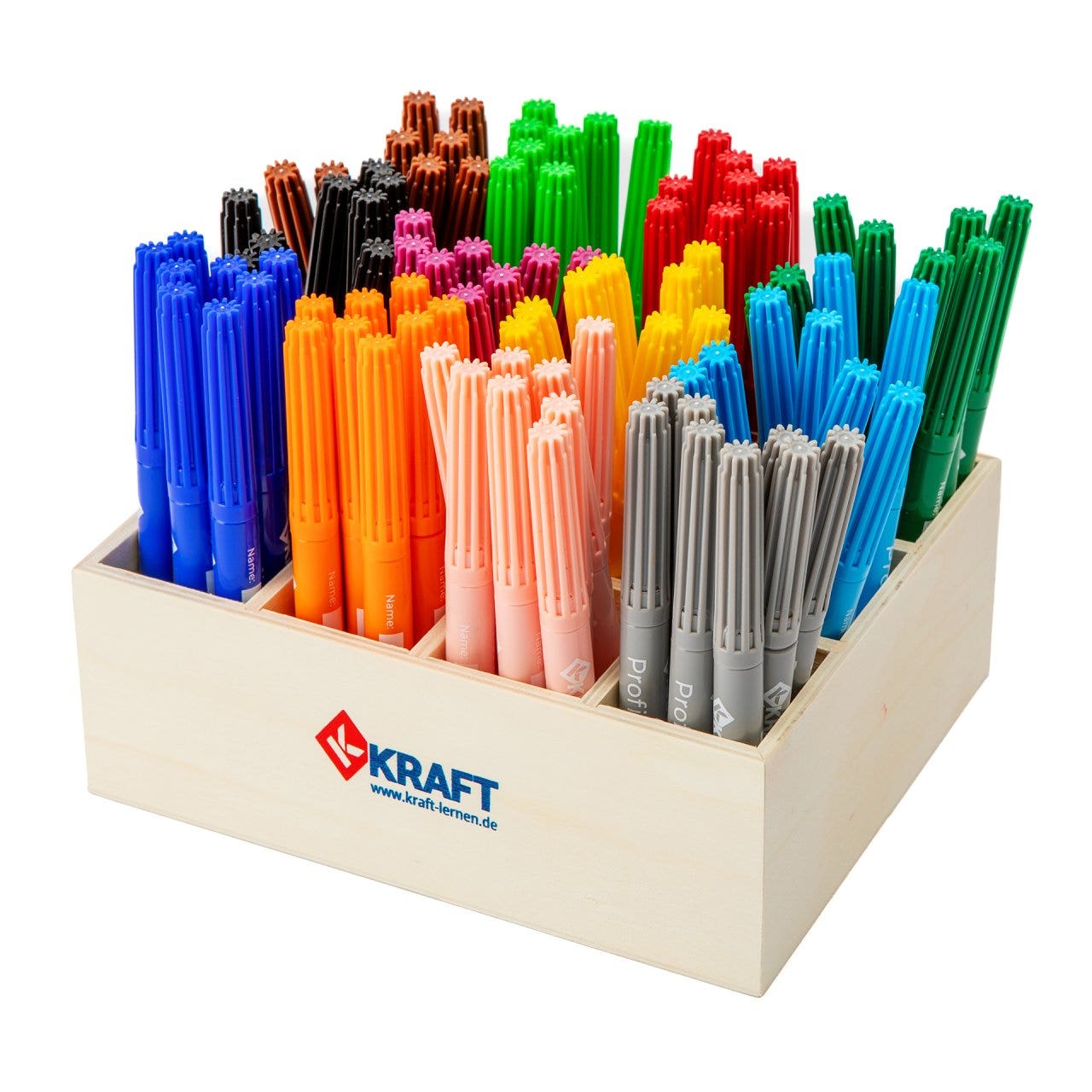 Viltstiften in kistje | Kraft | 12 kleuren (96 st.)
