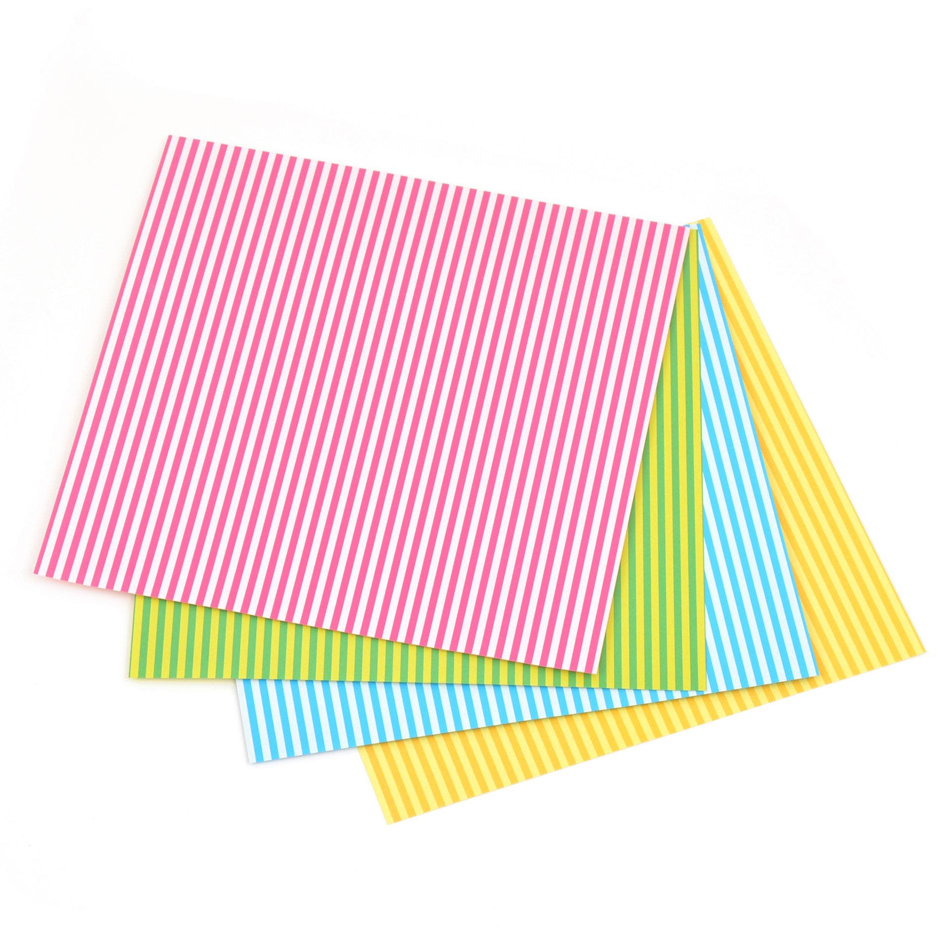 Dubbelzijdig vouwpapier met stippen en strepen | 4 kleuren | 32 vellen | 20 x 20 cm