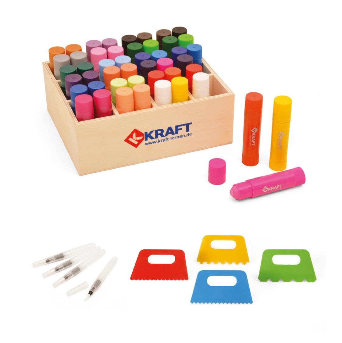 Waskrijt twist-on | Schone vingers | 2 x 24 kleuren klassenset