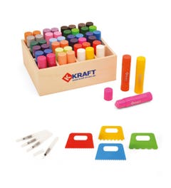 Waskrijt twist-on | Schone vingers | 2 x 24 kleuren klassenset