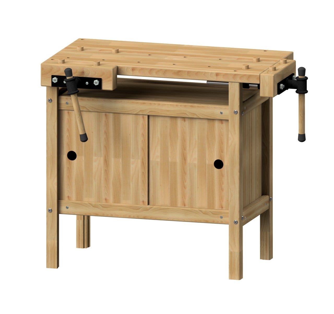 Houten 2-zits werkbank voor school