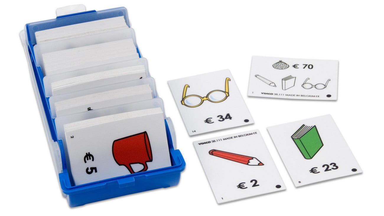 Winkelafrekenset - beginners (afgeronde bedragen)