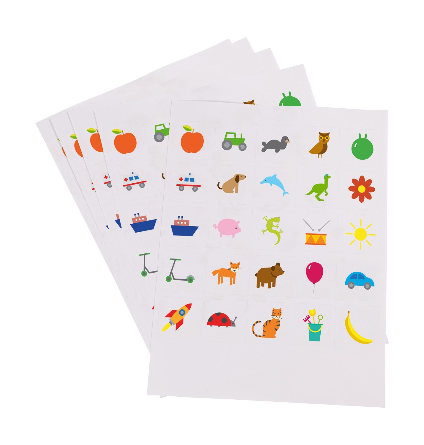 Woordenschatplaatjes serie A | Stickers | 5 x 25 motieven