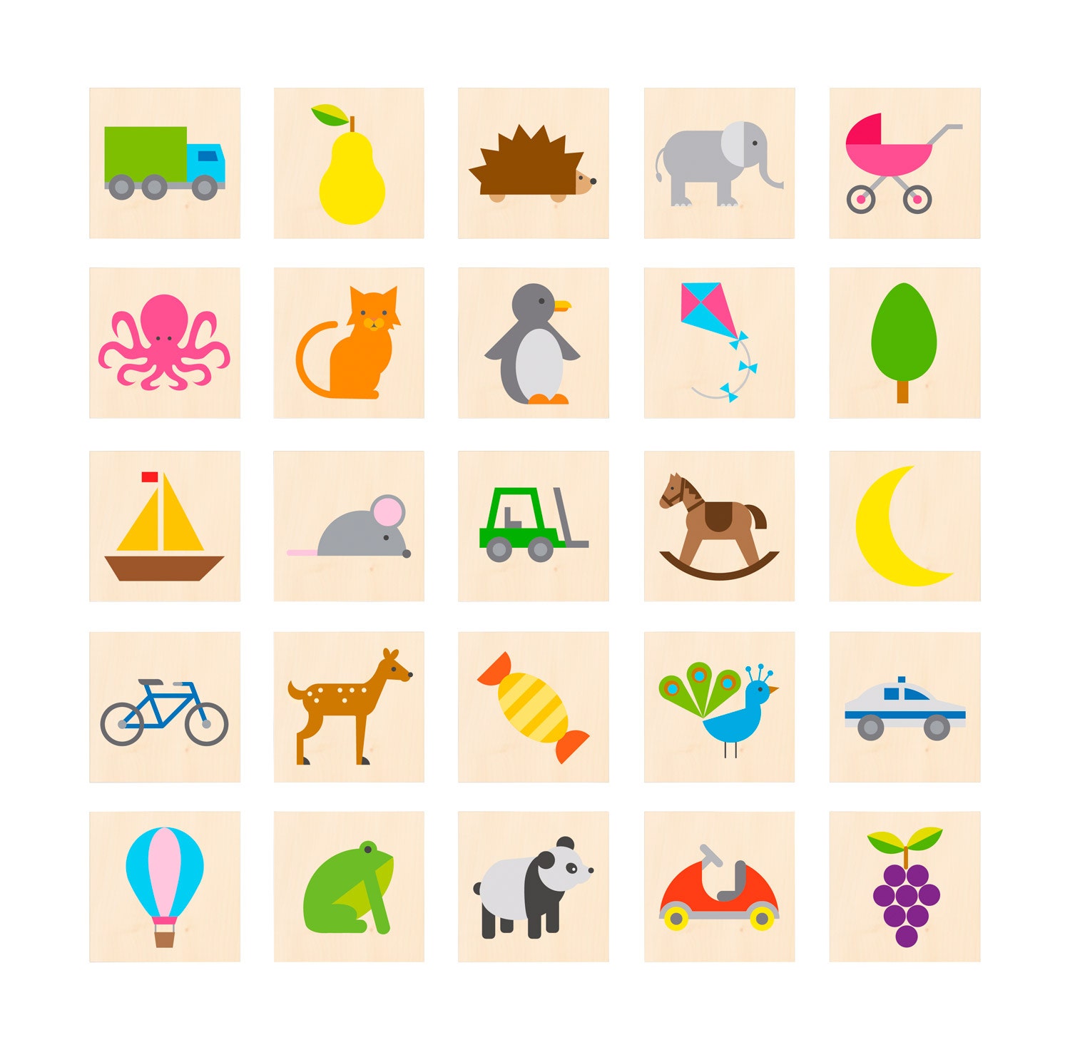 Woordenschatplaatjes serie B | Hout | 25-delig