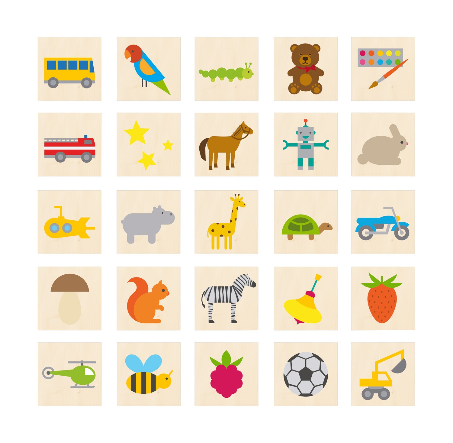 Woordenschatplaatjes serie C | Hout | 25-delig