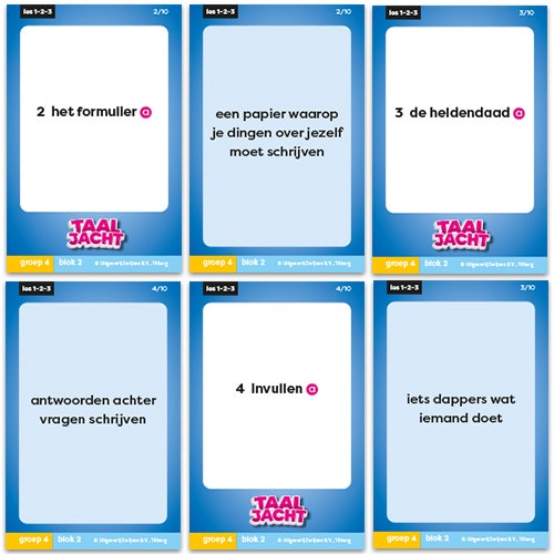 Taaljacht - Groep 6 - Taal - Set Woordkaarten - Blok 1-8
