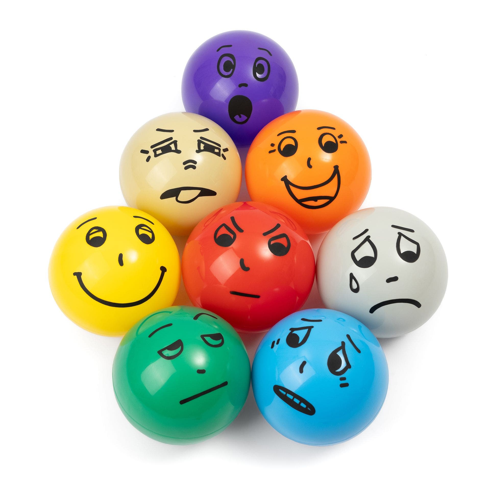 Zachte emotieballen met gevoelens (set van 8)