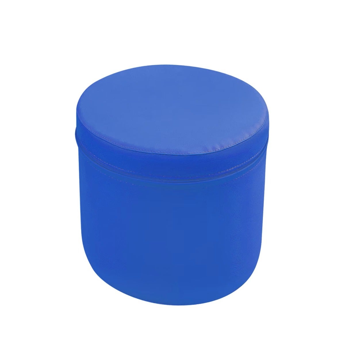 Zachte hocker met kunstleer | Blauw | Hoogte 24 cm