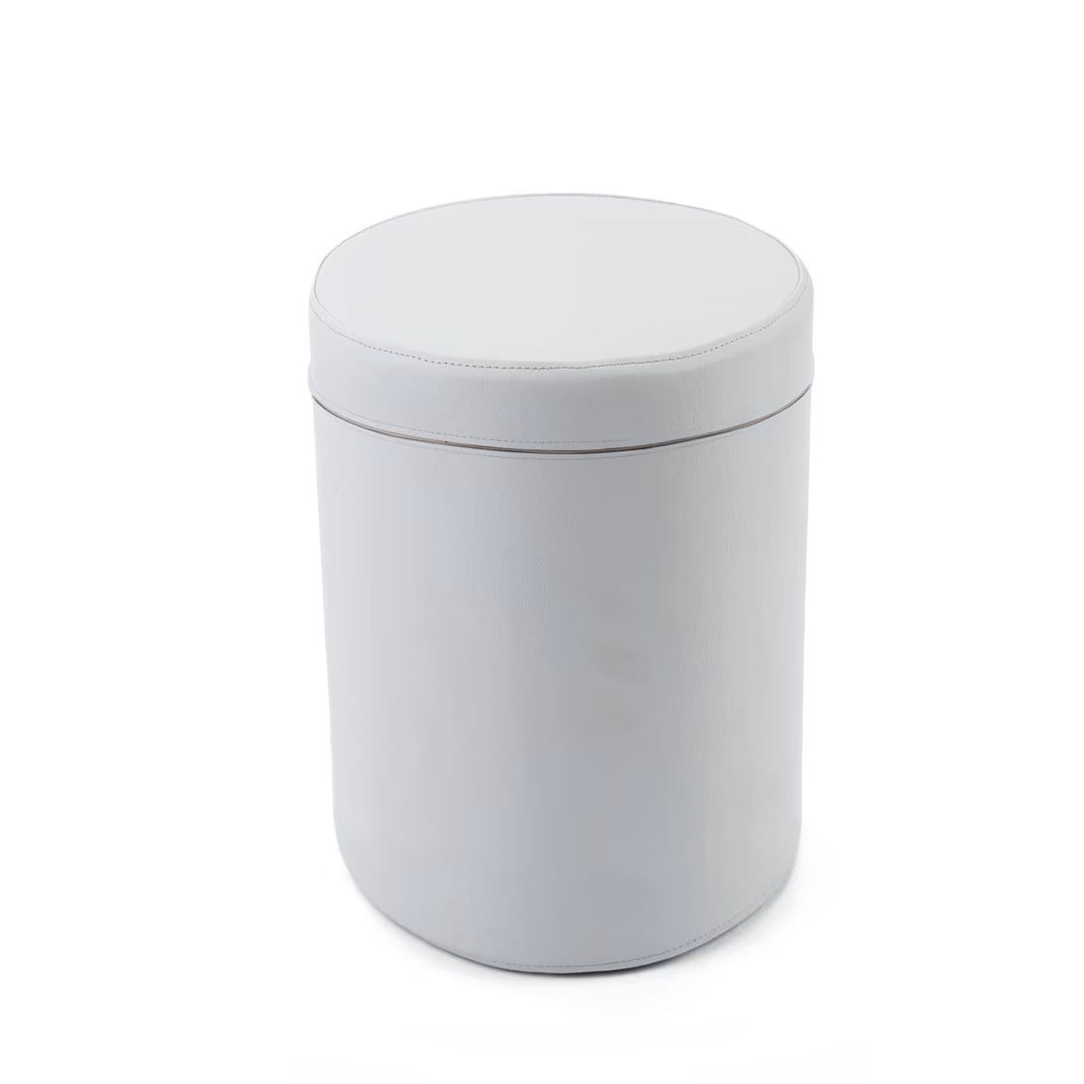 Zachte hocker met kunstleer | Grijs | Hoogte 40 cm