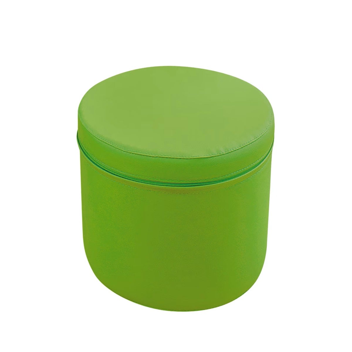 Zachte hocker met kunstleer | Groen | Hoogte 24 cm