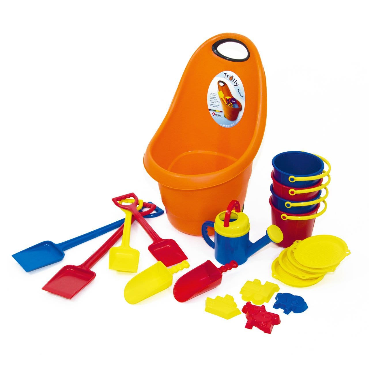 Zand- en waterspeelgoed in trolley | 20-delig