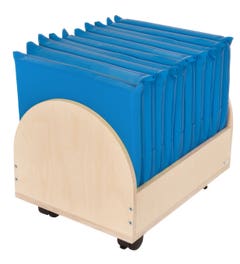 10 zitkussens blauw | 30 x 30 cm | Met opbergtrolley
