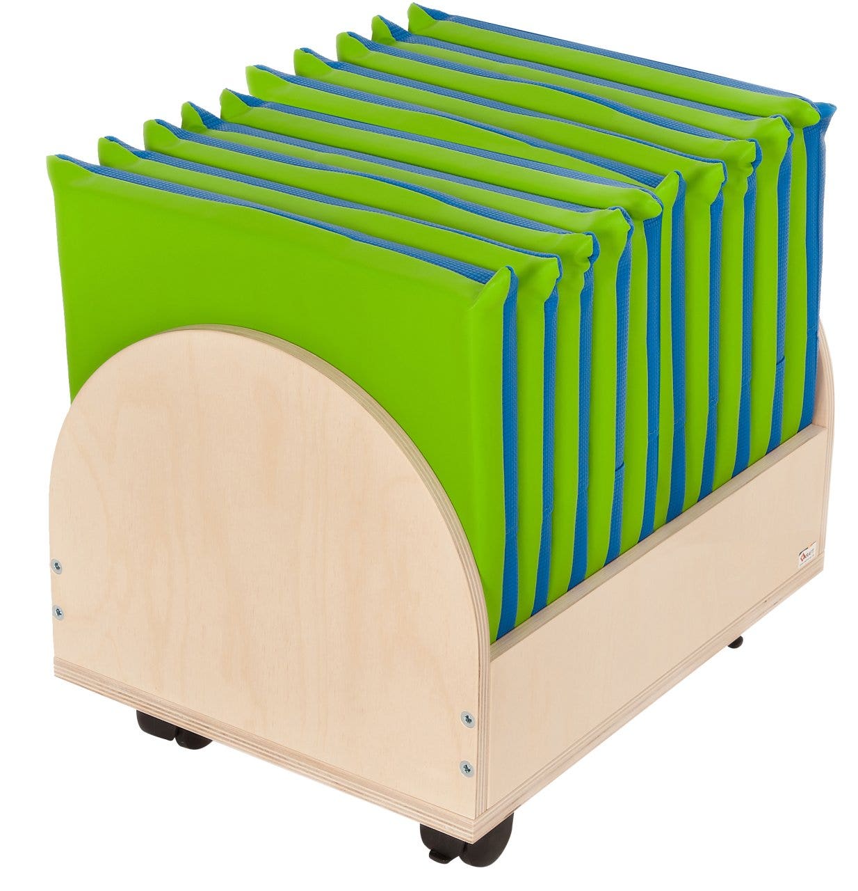 10 zitkussens groen | 30 x 30 cm | Met opbergtrolley