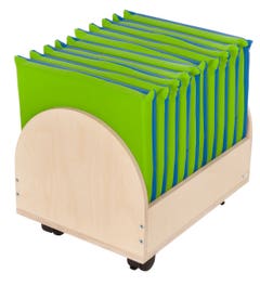 10 zitkussens groen | 30 x 30 cm | Met opbergtrolley